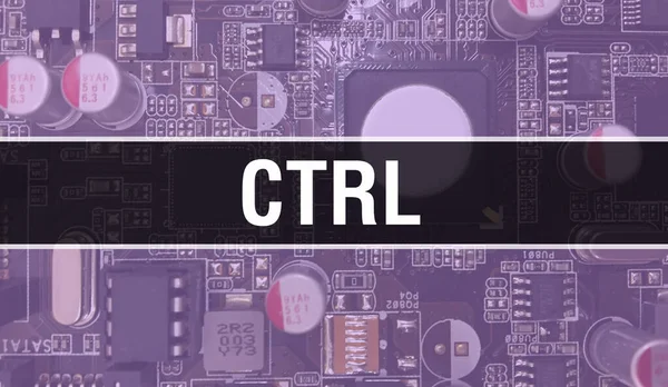 Ctrl Text Written Circuit Board Electronic Abstract Technology Background Software — Stock Photo, Image