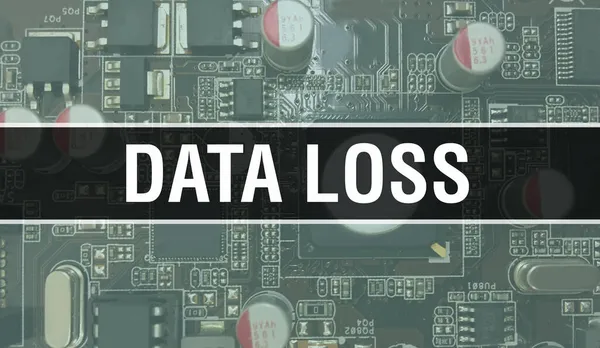 Perda Dados Com Componentes Eletrônicos Fundo Placa Circuito Integrado Digital — Fotografia de Stock