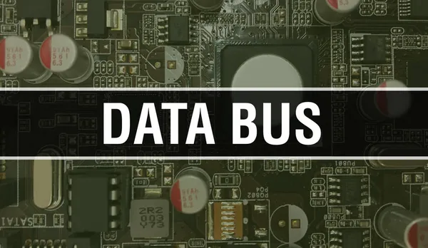 Data Bus Texto Escrito Circuit Board Electronic Abstract Technology Background — Fotografia de Stock