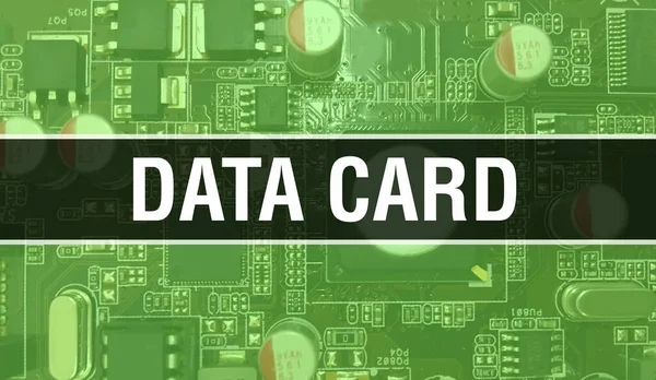 Cartão Dados Com Componentes Eletrônicos Fundo Placa Circuito Integrado Digital — Fotografia de Stock