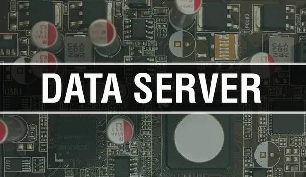 Datenserver Mit Technologie Motherboard Digital Data Server Und Computer Circuit — Stockfoto