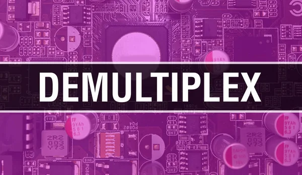 Demultiplex Εικόνα Έννοια Χρησιμοποιώντας Τσιπ Υπολογιστών Στον Πίνακα Κυκλωμάτων Demultiplex — Φωτογραφία Αρχείου