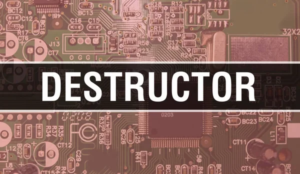Destructor Elektronikus Számítógép Hardver Technológiai Háttérrel Absztrakt Háttér Elektronikus Integrált — Stock Fotó