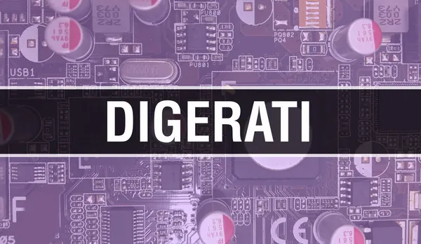 Digerati 컨셉트와 서킷온 기라티는 Circuit Board 컴퓨터 Computer Chip 추상적 — 스톡 사진