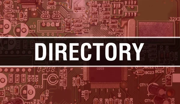 Directory Con Sfondo Della Tecnologia Hardware Del Computer Elettronico Sfondo — Foto Stock