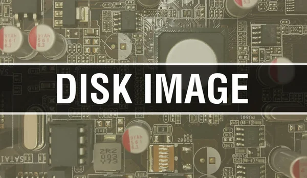 Disk Image Text Written Circuit Board Elektronikus Absztrakt Technológiai Háttér — Stock Fotó