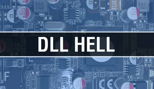 Dll Hell Koncepció Elektronikus Integrált Áramkörrel Áramköri Lapon Dll Hell — Stock Fotó