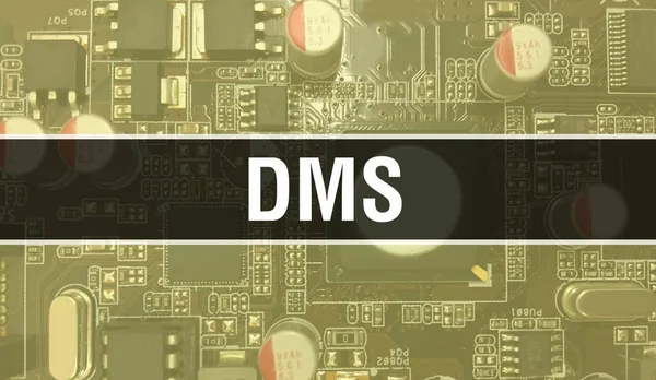Dms Com Componentes Eletrônicos Fundo Placa Circuito Integrado Digital Electronic — Fotografia de Stock