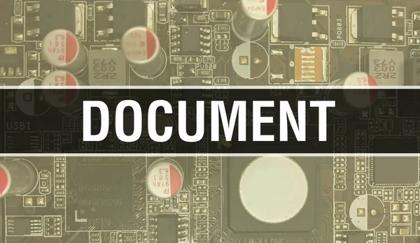 Dokument Technologią Płyta Główna Digital Document Computer Circuit Board Elektroniczny — Zdjęcie stockowe