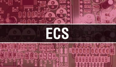 Elektronik bileşenleri entegre devre kartı BackGround.Dijital Elektronik Bilgisayar Donanımı ve Güvenli Veri Konsepti. Bilgisayar anakart ve ECS. ECS Entegre Devre Domuzu