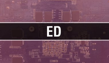 Teknoloji Anakart Dijital ile ED. ED ve Bilgisayar Devresi Elektronik Bilgisayar Donanım Teknolojisi Anakart Dijital Çip kavramı. ED 'yi entegre devre yaban domuzuyla kapat