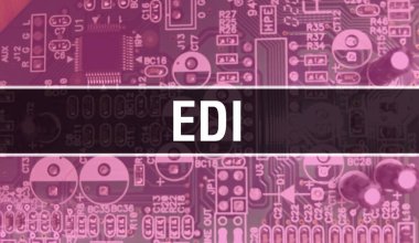 EDI metni yazılım geliştiricisi ve bilgisayar yazılımının Elektronik soyut teknoloji arka planında yazıldı. Entegre devrelerin EDI konsepti. EDI entegre devre ve direnç