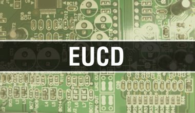 Elektronik bileşenleri entegre devre kartı BackGround.Dijital Elektronik Bilgisayar Donanımı ve Güvenli Veri Konsepti. Bilgisayar anakart ve EUCD. EUCD Entegre Devre Domuzu