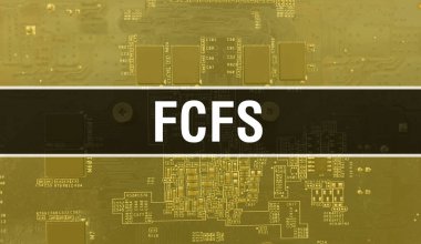 Teknoloji Anakart Dijital ile FCFS. FCFS ve Bilgisayar Devre Kurulu Elektronik Bilgisayar Donanım Teknolojisi Anakart Dijital Çip kavramı. FCFS 'yi entegre devre domuzuyla kapat
