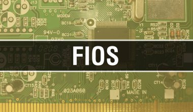 Elektronik Bilgisayar Donanım Teknolojisi geçmişi olan Fios. Elektronik Entegre Devre ve Fios ile soyut bir arkaplan. Elektronik Devre Kurulu. Bilgisayar Entegre Devre Domuzu ile Fios