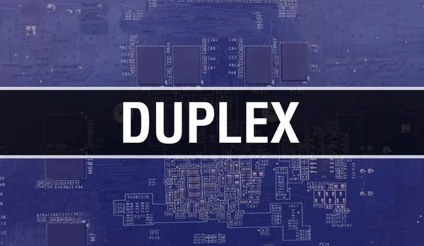Duplex Com Tecnologia Placa Mãe Digital Duplex Placa Circuito Computador — Fotografia de Stock
