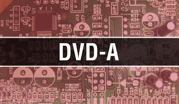DVD-A text written on Circuit Board Electronic abstract technology background of software developer and Computer script. DVD-A concept of Integrated Circuits. DVD-A integrated circuit and resistor