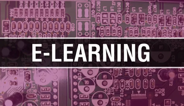 Læring Konseptillustrasjon Med Computer Chip Circuit Board Læring Nærheten Integrert – stockfoto