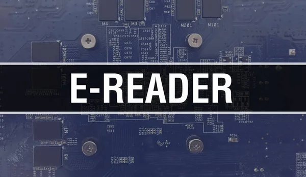 Reader Concept Met Electronic Integrated Circuit Printplaat Reader Met Computer — Stockfoto