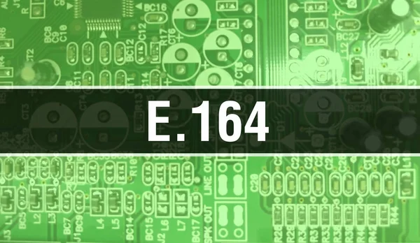 164 Med Elektroniska Komponenter Integrerat Kretskort Bakgrund Digital Electronic Computer — Stockfoto