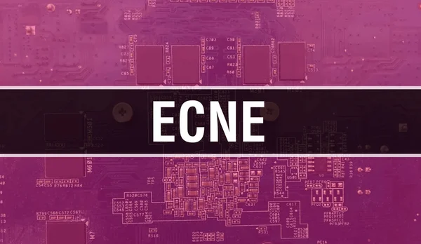 Ecne Com Tecnologia Placa Mãe Digital Ecne Placa Circuito Computador — Fotografia de Stock