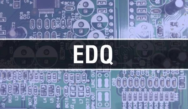 Edq Elektronickými Komponenty Integrovaném Deskovém Pozadí Digitální Elektronický Počítačový Hardware — Stock fotografie