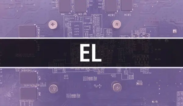 Koncept Med Elektronisk Integrerad Krets Kretskort Med Computer Chip Kretskort — Stockfoto