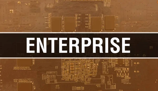 Enterprise Met Technologie Moederbord Digitaal Enterprise Computer Circuit Board Elektronische — Stockfoto