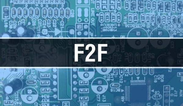 F2F Concept Μητρική Πλακέτα Υπολογιστή F2F Κείμενο Γραμμένο Στην Τεχνολογία — Φωτογραφία Αρχείου