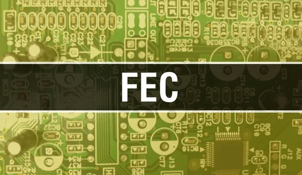 Concepto Fec Con Placa Base Ordenador Texto Fec Escrito Technology — Foto de Stock