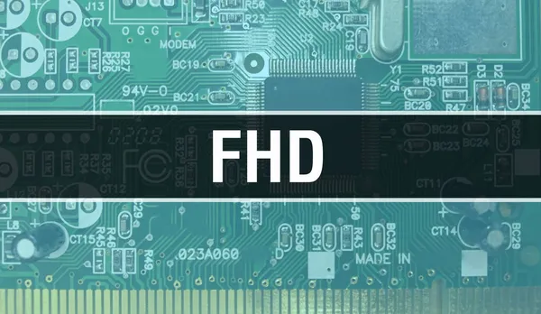 Fhd Con Fondo Tecnología Hardware Informático Electrónico Fondo Abstracto Con — Foto de Stock