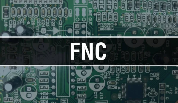 Fnc Concept Computer Motherboard Fnc Text Written Technology Motherboard Digital — Stock Photo, Image