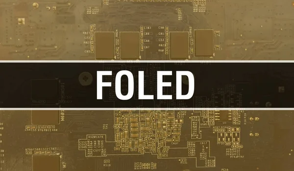 Foled Med Teknik Moderkort Digital Foled Och Computer Circuit Board — Stockfoto