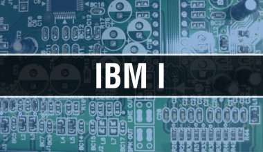 IBM, yazılım geliştiricisi ve bilgisayar yazılımının elektronik soyut teknoloji arka planında yazılmış bir metin. IBM I Entegre Devre kavramı. IBM I entegre devre ve direnç