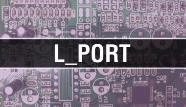 Elektronik Bilgisayar Donanım Teknolojisi geçmişi olan L _ Port. Elektronik Entegre Devre ve L _ Port ile soyut arkaplan. Elektronik Devre Kurulu. Bilgisayar Entegre Devresi ile L _ Port