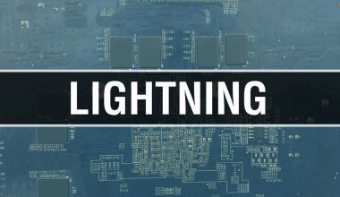 Devre kartında Elektronik Entegre Devre ile aydınlatma konsepti. Bilgisayar yongası soyut teknoloji arka planında ve Chip entegre bir devre üzerinde kapalı