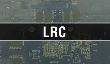 Elektronik Entegre Devre kartlı LRC konsepti. Bilgisayar Çipi 'nin soyut teknoloji arka planında olduğu ve Chip' in entegre devrede olduğu LRC. LRC Arka Gruplama