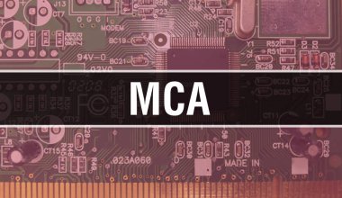 Teknoloji Anakart Dijital ile MCA. MCA ve Bilgisayar Devre Kurulu Elektronik Bilgisayar Donanım Teknolojisi Anakart Dijital Çip kavramı. MCA 'yı entegre devre yaban domuzu ile kapat