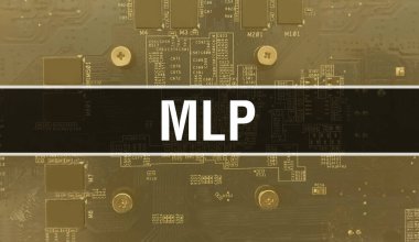 Elektronik bileşenleri entegre devre kartı BackGround.Dijital Elektronik Bilgisayar Donanımı ve Güvenli Veri Kavramı ile MLP. Bilgisayar ana kartı ve MLP. MLP Entegre Devre Domuzu