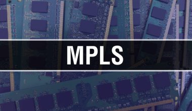 Elektronik Bilgisayar Donanım Teknolojisi geçmişi olan MPLS. Elektronik Entegre Devre ve MPLS ile soyut arkaplan. Elektronik Devre Kurulu. Bilgisayar Entegre Devre Domuzu ile MPLS