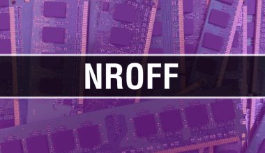 Teknoloji Anakart Dijital ile Nroff. Nroff ve Bilgisayar Devre Kurulu Elektronik Bilgisayar Donanım Teknolojisi Anakart Dijital Çip kavramı. Tümleşik devre yaban domuzu ile Nroff 'u kapat