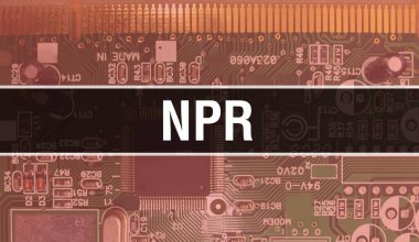 Entegre devre kartı BackGround.Digital Electronic Computer Hardware ve Secure Data Concept 'ın elektronik bileşenleriyle NPR. Bilgisayar anakart ve NPR. NPR Entegre Devre Domuzu