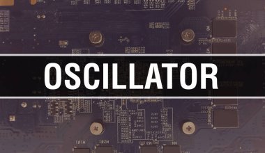 Teknoloji Anakartlı Oscillator. Oscillator ve Computer Circuit Board Electronic Computer Hardware Technology Anakart Dijital Çip kavramı. Oscillator 'ı entegre ederek kapat