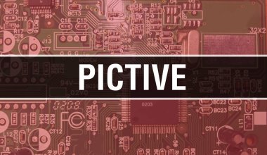 Elektronik Bilgisayar Donanım Teknolojisi geçmişi olan bir fotoğrafçı. Elektronik Entegre Devre ve PICTIVE ile soyut bir arkaplan. Elektronik Devre Kurulu. Bilgisayar Entegrasyonlu Fotoğraf