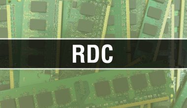 Yazılım geliştiricisi ve bilgisayar yazılımının elektronik soyut teknoloji arka planında RDC metni yazıldı. Entegre devrelerin RDC konsepti. RDC entegre devre ve direnç