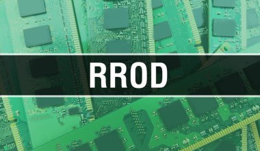 Elektronik bileşenleri entegre devre kartı BackGround.Dijital Elektronik Bilgisayar Donanımı ve Güvenli Veri Konsepti ile RROD. Bilgisayar ana kartı ve RROD. RROD Entegre Devre Domuzu
