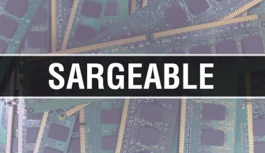 Teknoloji anakart dijitali ile Sargeable. Sargeable ve Computer Circuit Board Electronic Computer Hardware Technology Anakart Dijital Çip kavramı. Sargeable 'ı entegre ederek kapat