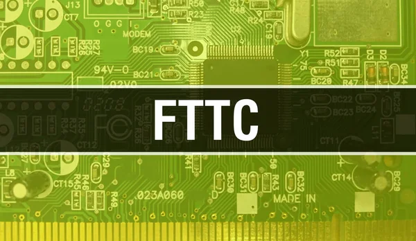 Fttc Met Electronic Computer Hardware Technologie Achtergrond Abstracte Achtergrond Met — Stockfoto