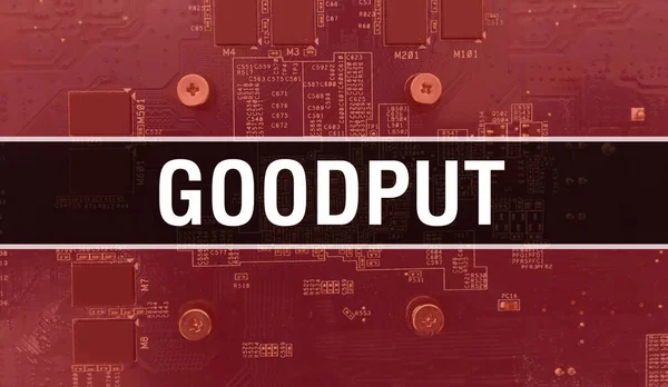 良好的概念与电子集成电路在电路板上 具有计算机芯片在电路板抽象技术背景中的良好性能和芯片在集成电路上的紧密相连 Goodpu — 图库照片