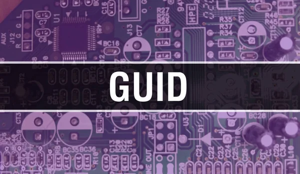 Guid Текст Написаний Circuit Board Electronic Abstract Technology Background Розробника — стокове фото